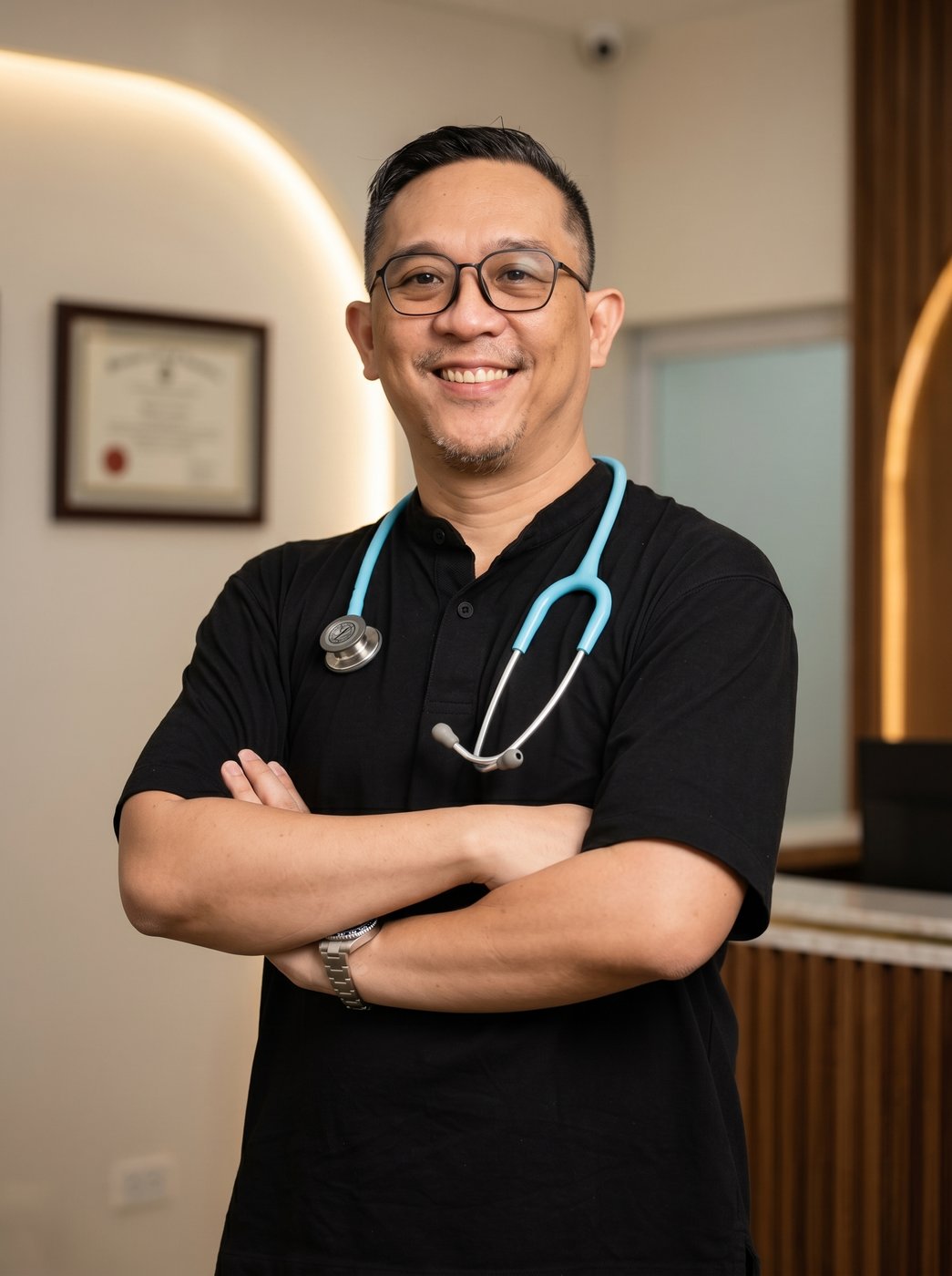 Paul Andrew Perez, PTRP — Clinical Director and Co-Founder of P.A. Perez Physio, in a clinic setting